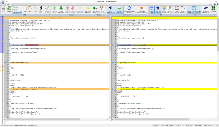 create template diff