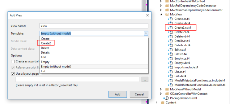 create2 view template